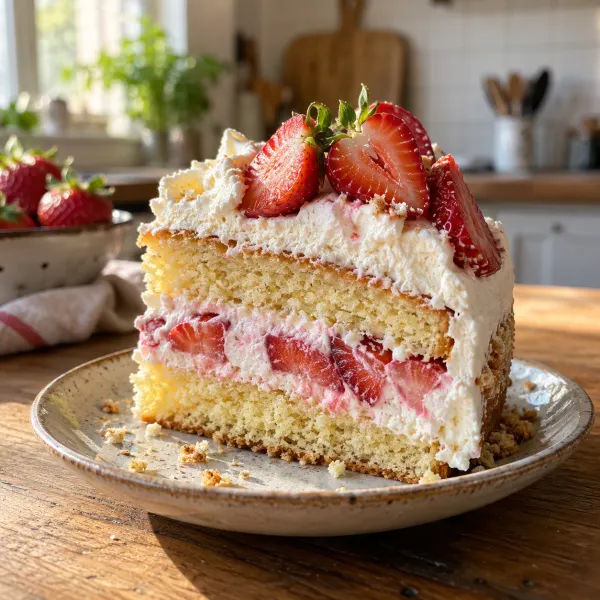 Post di esempio con torta alle fragole, prima
